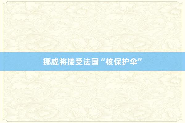 挪威将接受法国“核保护伞”