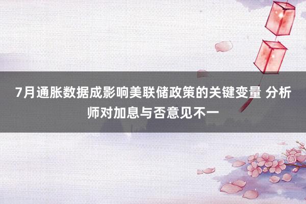 7月通胀数据成影响美联储政策的关键变量 分析师对加息与否意见不一