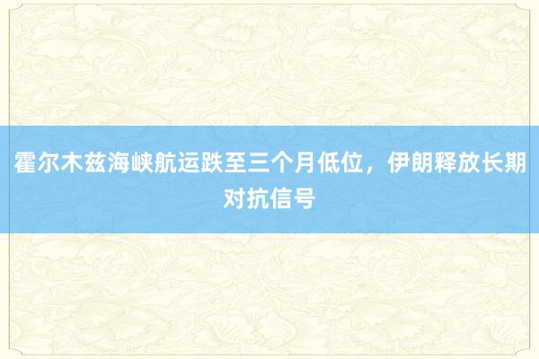 霍尔木兹海峡航运跌至三个月低位，伊朗释放长期对抗信号