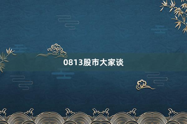 0813股市大家谈