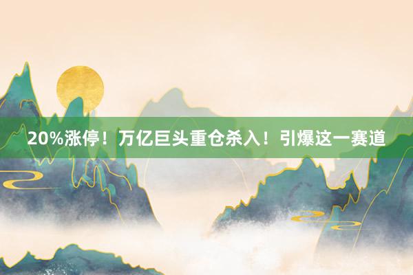 20%涨停！万亿巨头重仓杀入！引爆这一赛道