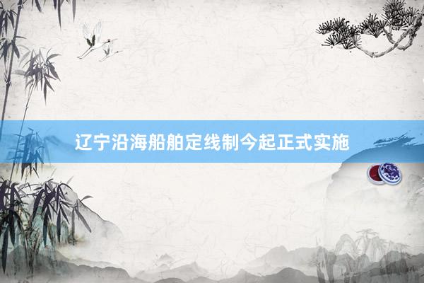 辽宁沿海船舶定线制今起正式实施