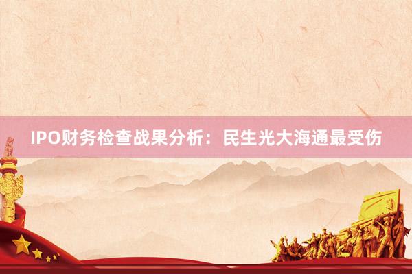 IPO财务检查战果分析：民生光大海通最受伤