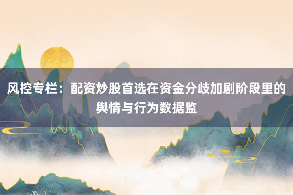 风控专栏：配资炒股首选在资金分歧加剧阶段里的舆情与行为数据监