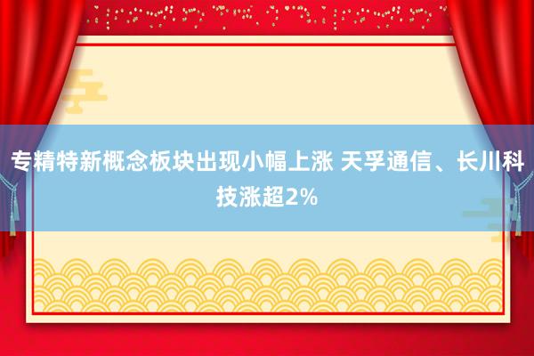 专精特新概念板块出现小幅上涨 天孚通信、长川科技涨超2%