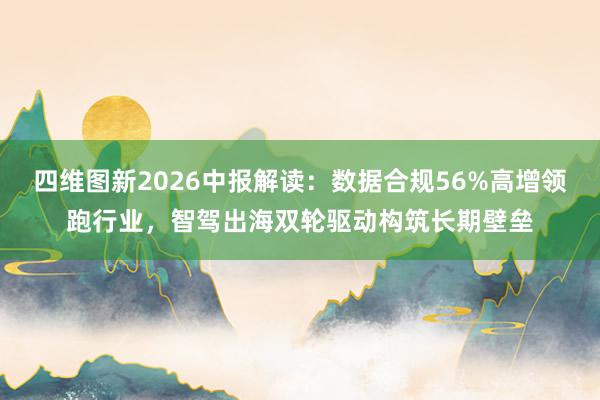 四维图新2026中报解读：数据合规56%高增领跑行业，智驾出海双轮驱动构筑长期壁垒