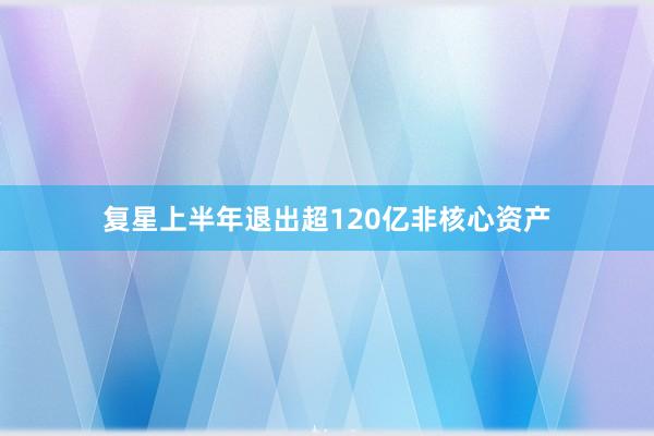 复星上半年退出超120亿非核心资产