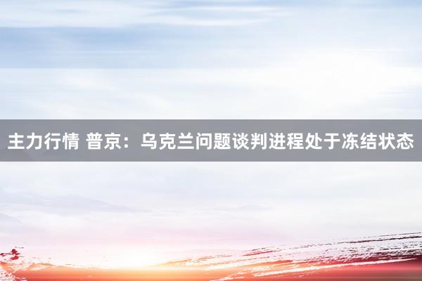 主力行情 普京：乌克兰问题谈判进程处于冻结状态