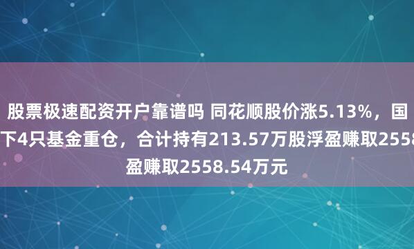 股票极速配资开户靠谱吗 同花顺股价涨5.13%，国泰基金旗下4只基金重仓，合计持有213.57万股浮盈赚取2558.54万元