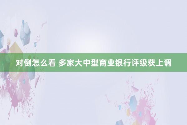 对倒怎么看 多家大中型商业银行评级获上调