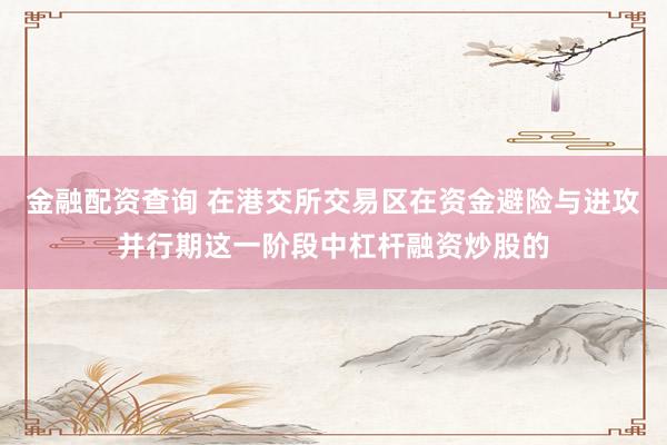 金融配资查询 在港交所交易区在资金避险与进攻并行期这一阶段中杠杆融资炒股的